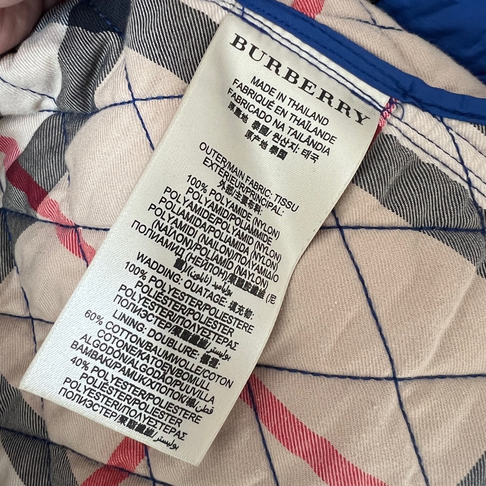 Burberry Brit Blue Quilted Sleeveless Vest Women’s Petite Small Nova Check - Picture 11 of 12